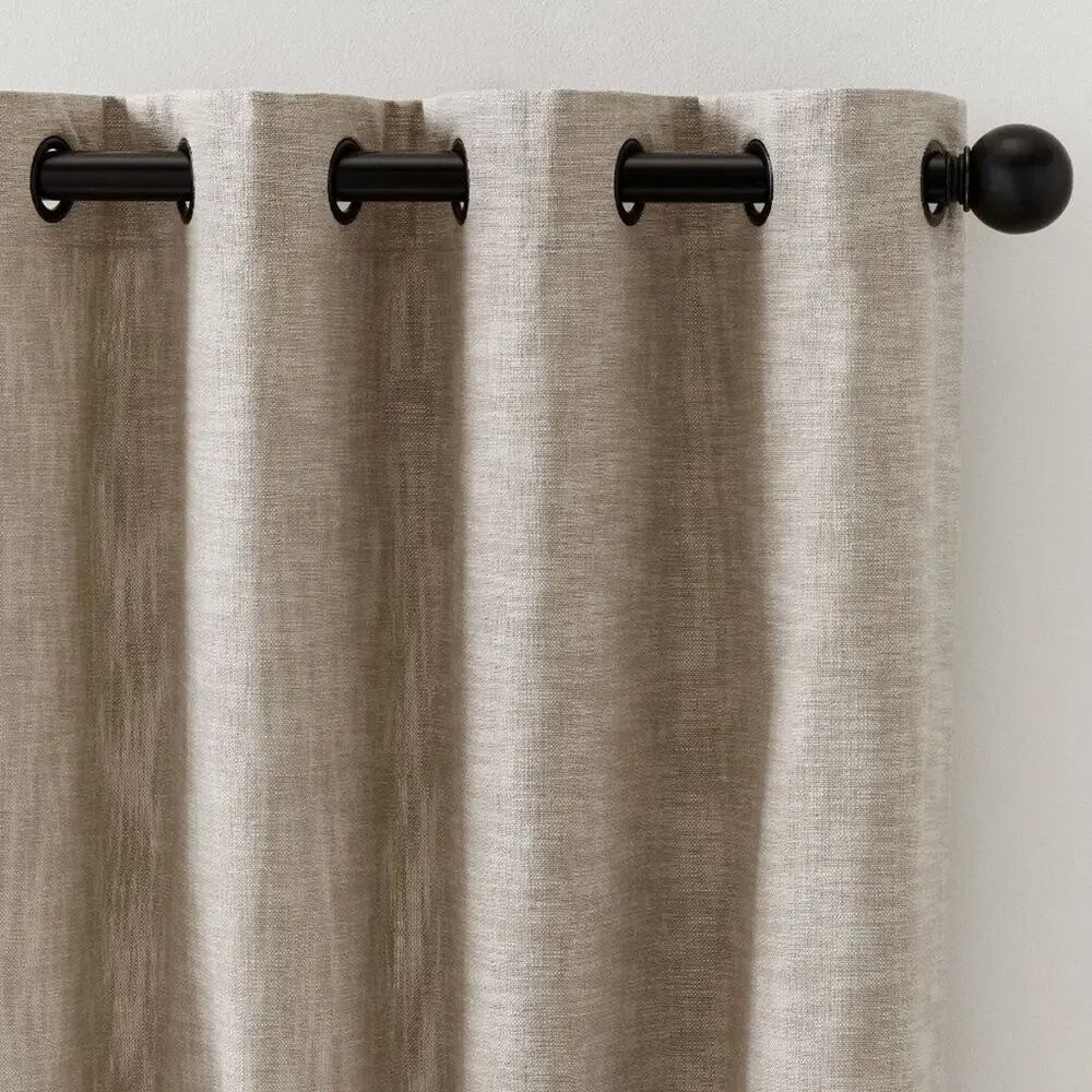 2 Seaton Textured Cotton Antique Bronze Grommet Curtains Panels 100